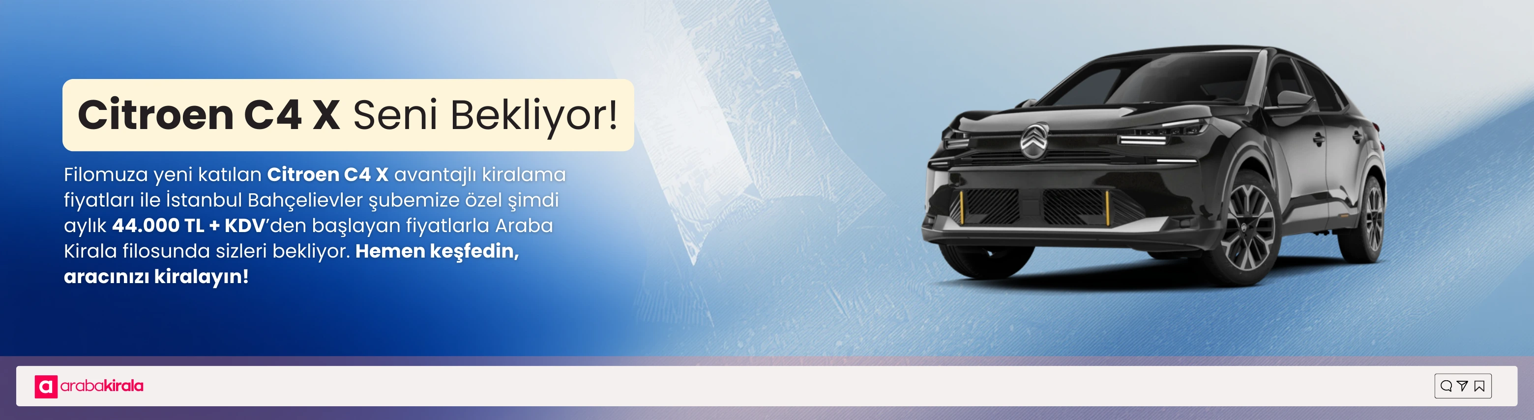 Aylık Citroen C4 X Kiralama Kampanyası